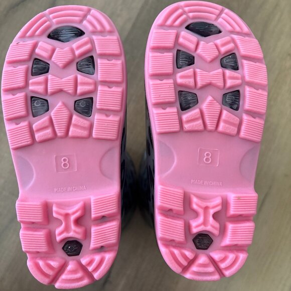 Roma Rain Boots Pink Leopard Kids / Girls Shoes NWT - Picture 7 of 16
